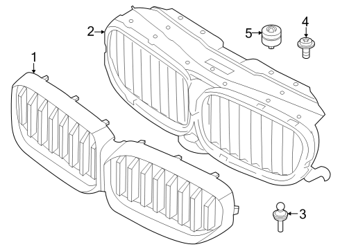 2023 BMW 530i Grille & Components Diagram 6