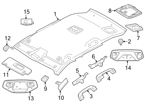 2024 BMW X1 Interior Trim - Roof Diagram