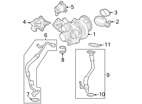 2024 BMW X5 Turbocharger & Components Diagram 2