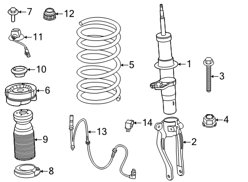 2024 BMW M8 Struts & Components - Front Diagram