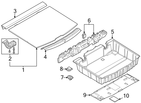 2023 BMW X1 STORAGE TRAY CARGO AREA FLOO Diagram for 51479462023