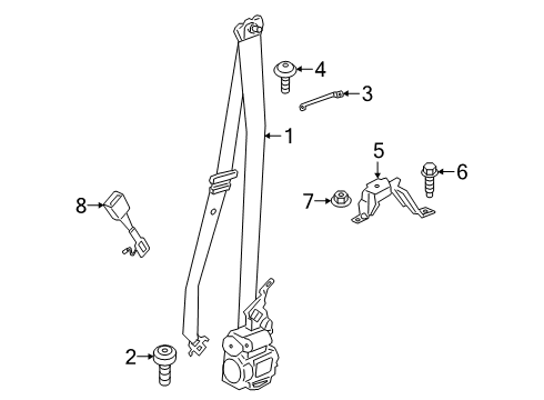 2021 BMW X5 Front Seat Belts Diagram