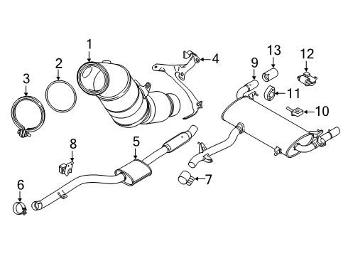 2022 BMW X4 Exhaust Components Diagram 1