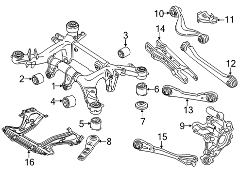 2022 BMW 840i Gran Coupe Rear Suspension, Lower Control Arm, Upper Control Arm, Ride Control, Stabilizer Bar, Suspension Components Diagram 4