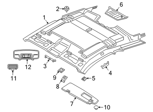 2024 BMW M8 Interior Trim - Roof Diagram