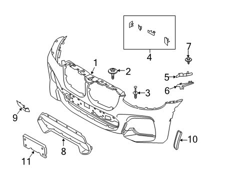 2021 BMW X3 M Bumper & Components - Front Diagram 2