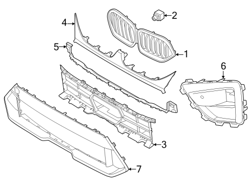 2024 BMW X6 M Grille & Components Diagram 1