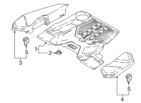 2021 BMW M5 Engine Appearance Cover Diagram 1