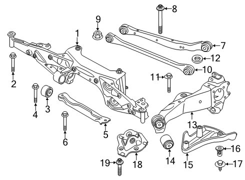 2023 BMW X2 Rear Suspension, Lower Control Arm, Upper Control Arm, Stabilizer Bar, Suspension Components Diagram 3