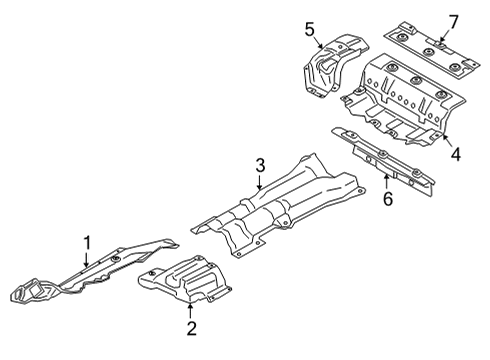 2022 BMW M8 Gran Coupe Heat Shields Diagram