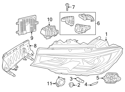 2022 BMW M3 Headlamp Components Diagram 2