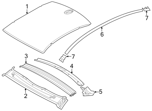 2023 BMW M240i xDrive Roof & Components, Exterior Trim Diagram 1