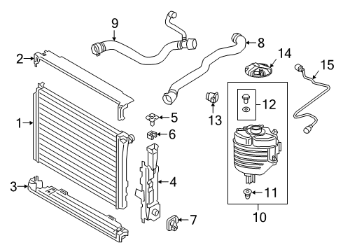 2021 BMW M340i Radiator & Components Diagram 2