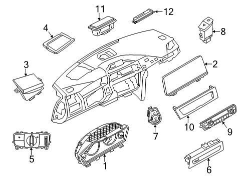 2019 BMW 330i xDrive CONTROL ELEMENT LIGHT Diagram for 61315A16B18