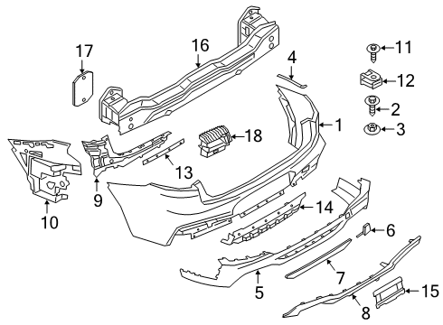 2021 BMW X4 M Bumper & Components - Rear Diagram 1