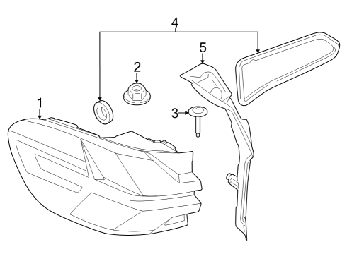 2024 BMW X5 M TAIL LIGHT LED SIDE PANEL RI Diagram for 63215A11EC6