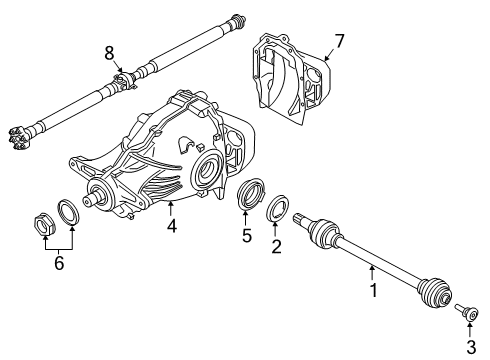 2022 BMW 750i xDrive Axle & Differential - Rear Diagram