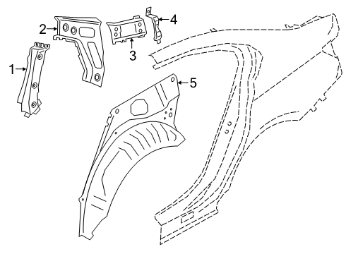 2023 BMW 330e Inner Structure - Quarter Panel Diagram