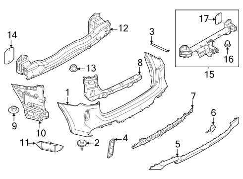 2023 BMW X3 M Bumper & Components - Rear Diagram 2