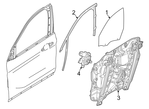 2024 BMW X1 FIXED SIDE WINDOW RIGHT FRON Diagram for 51339879326