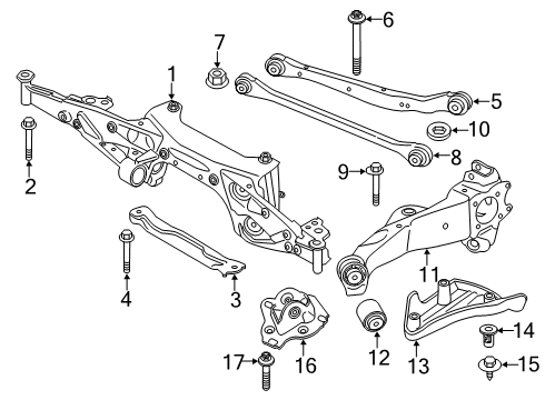 2023 BMW X2 Rear Suspension, Lower Control Arm, Upper Control Arm, Stabilizer Bar, Suspension Components Diagram 4