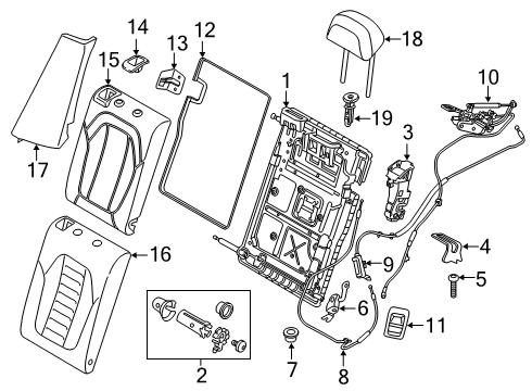 2021 BMW X4 Rear Seat Components Diagram 2