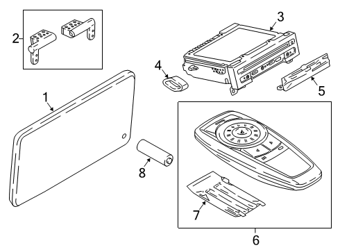 2021 BMW 745e xDrive RP DVD PLAYER REAR Diagram for 65125A55F13