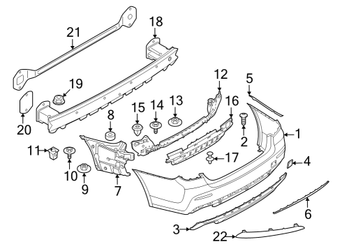 2023 BMW 540i xDrive Bumper & Components - Rear Diagram 1