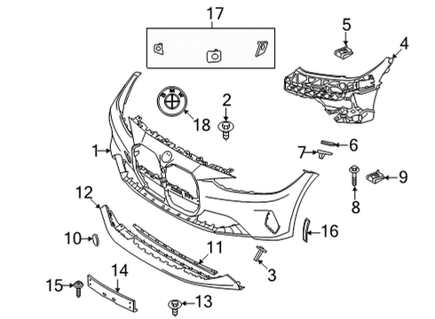 2021 BMW M440i Bumper & Components - Front Diagram 1