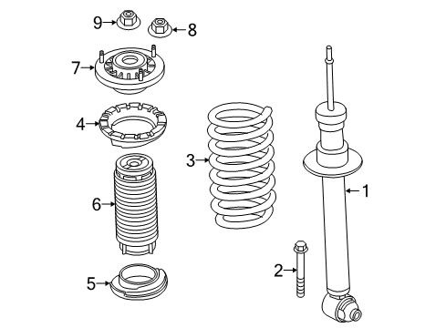 2021 BMW 530e Struts & Components - Rear Diagram 1