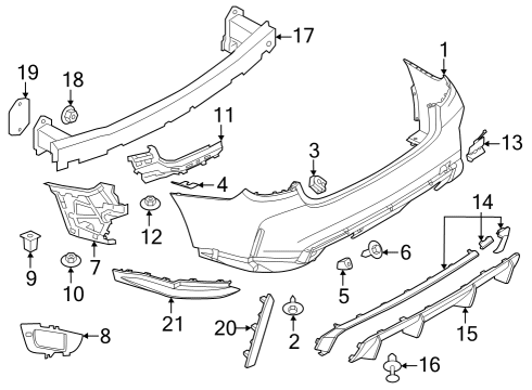 2024 BMW M3 Bumper & Components - Rear Diagram