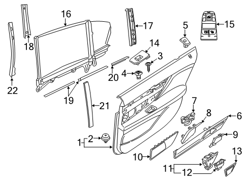 2021 BMW 750i xDrive Interior Trim - Rear Door Diagram