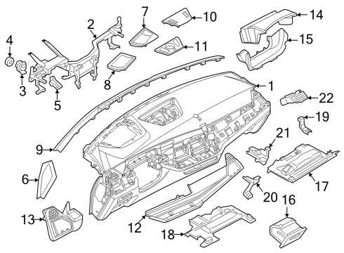 2024 BMW X5 Instrument Panel Diagram 1