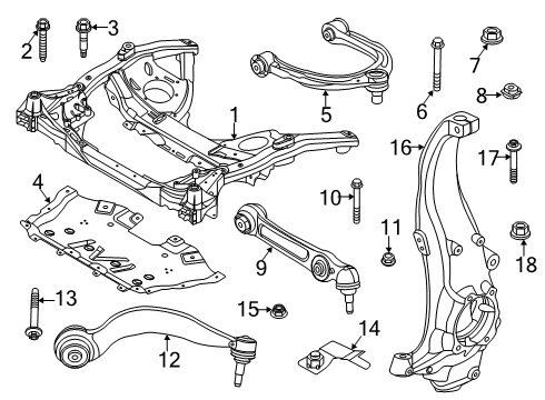 2024 BMW 840i Front Suspension Components Diagram