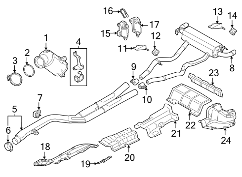 2024 BMW M440i xDrive Gran Coupe Exhaust Components Diagram