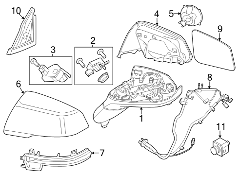 2024 BMW X1 DRIVE, OUTSIDE MIRROR RIGHT Diagram for 67135A160F9