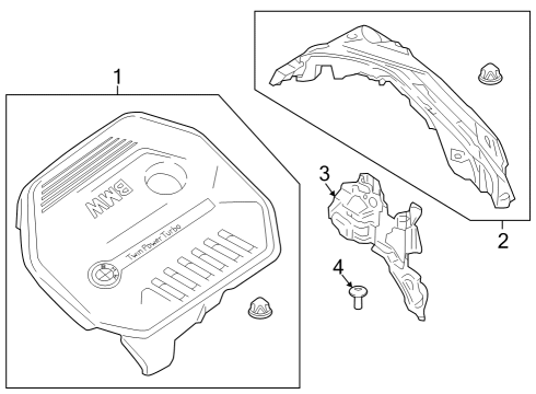 2022 BMW M440i Gran Coupe Engine Appearance Cover Diagram