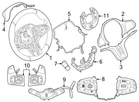 2024 BMW i4 Steering Wheel & Trim Diagram 1