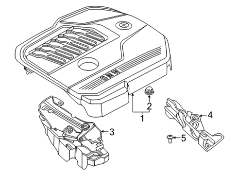 2021 BMW M440i Engine Appearance Cover Diagram