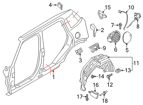 Deflector Lip, Rear Left Diagram for 51759802795