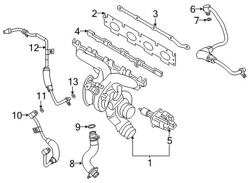 2022 BMW 530i Turbocharger & Components Diagram