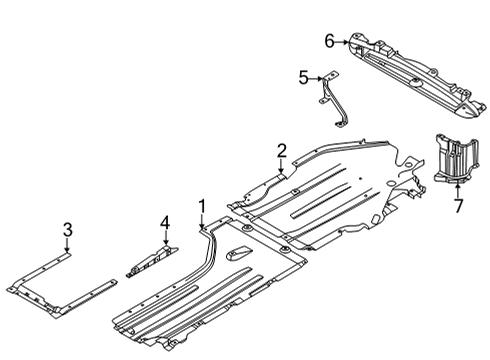 2024 BMW X6 M Under Cover & Splash Shields Diagram 1