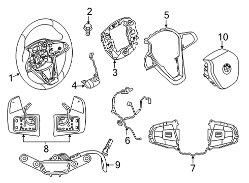 2021 BMW M850i xDrive Gran Coupe Steering Column & Wheel, Steering Gear & Linkage Diagram 6