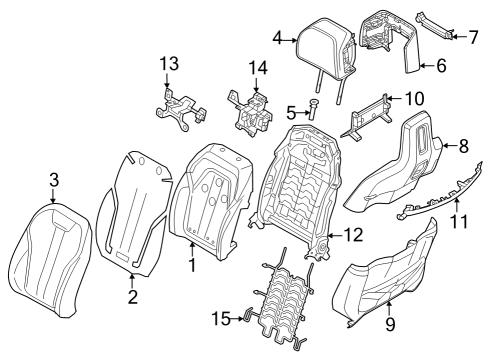 2024 BMW 740i BACKREST COVER ARTIFICIAL LE Diagram for 52105A43821