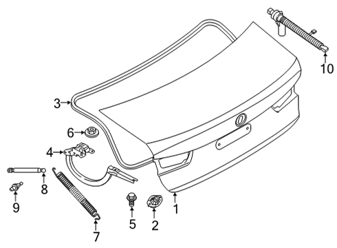 2022 BMW 430i GAS PRESSURIZED SPRING F TRU Diagram for 51247487635