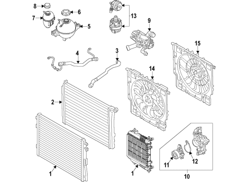 2022 BMW 840i Gran Coupe Cooling System, Radiator, Water Pump, Cooling Fan Diagram 2