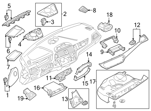 2024 BMW 230i Cluster & Switches, Instrument Panel Diagram 3