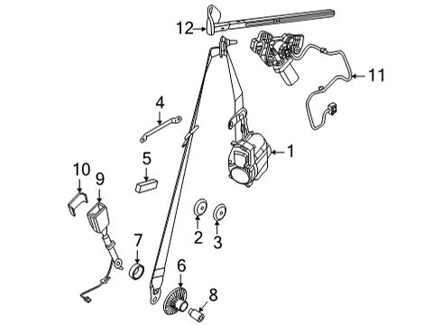 2022 BMW 430i UPPER BELT STRAP REMA, FRONT Diagram for 72119870088