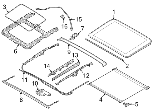 2023 BMW 230i xDrive ROLLER BLIND, SLIDING ROOF Diagram for 54109853285