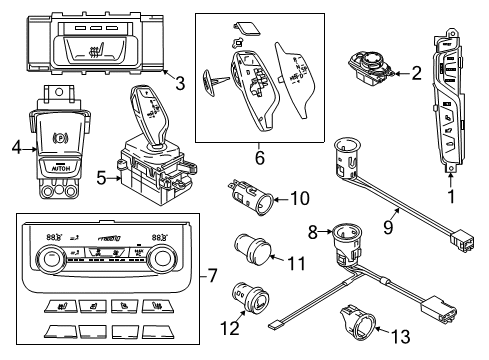 2021 BMW M5 Switches Diagram 1